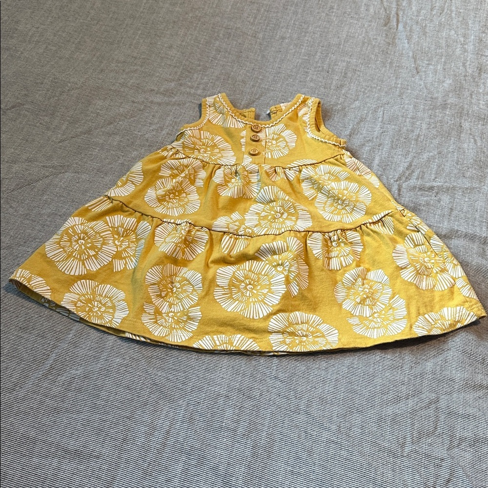 Yellow Floral Kids Casual Dress